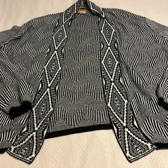 Ruby Rd. Cardigan, black and white, women’s plus size 3X - Picture 2 of 6